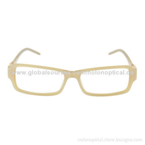 Young Lady Optical Computer Eyeglasses with Transparent Yellow